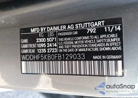 2015 Mercedes-Benz E 350 из США, поврежденный, VIN WDDHF5KB0FB129033